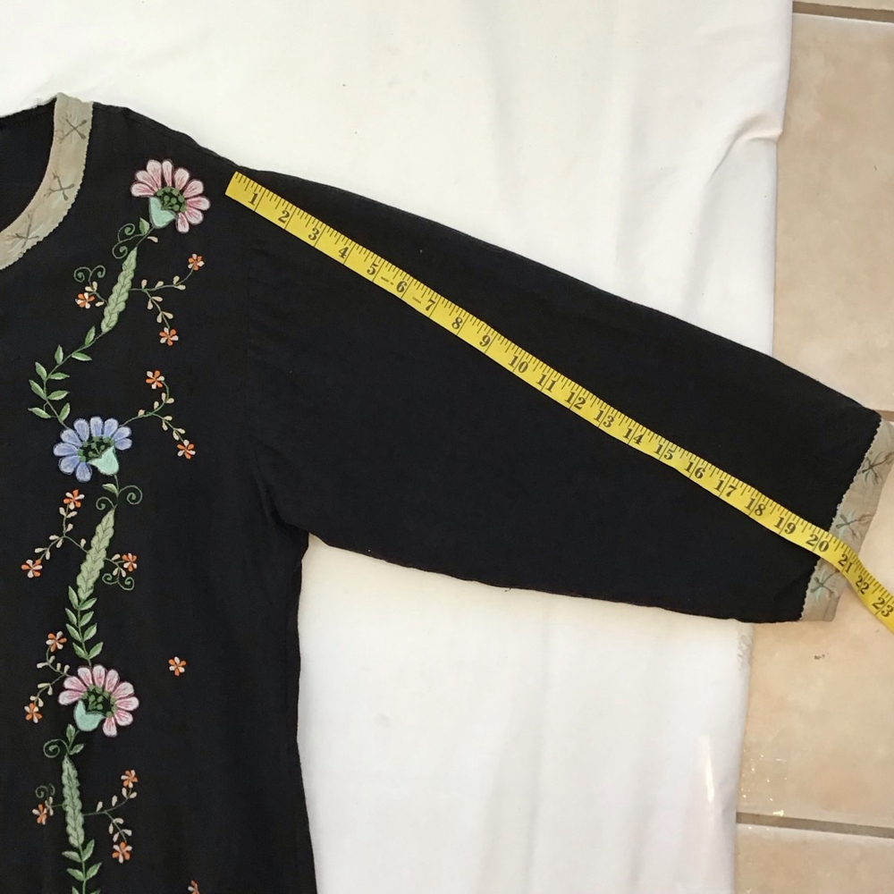 Raiment Fashions, Inc. Women India/Asian Design Black Embroidered Jacket L - Picture 12 of 14